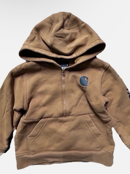 Carhartt Other - Toddler Boy Carhartt Beige 1/2 Zip Hoodie Size 2T